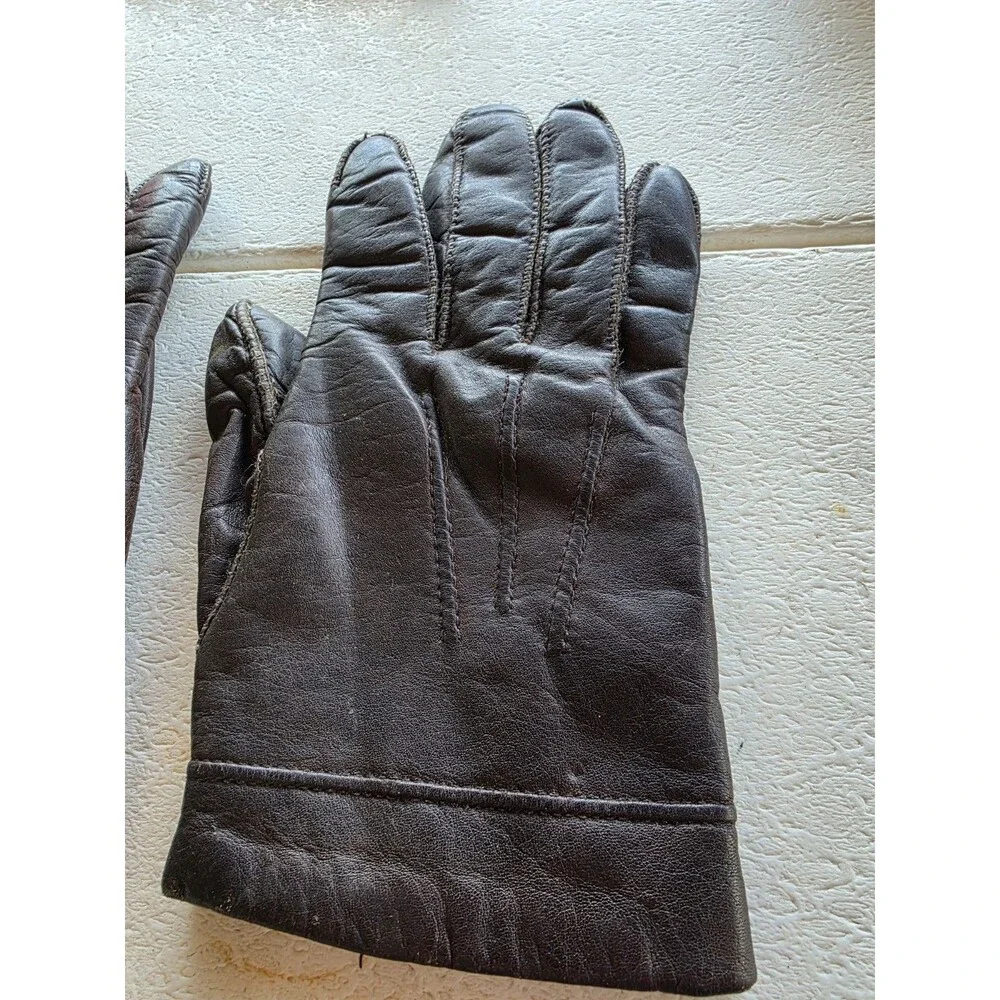 Fownes Leather Gloves Small Brown WPL 9522 Fur Lining Unisex
